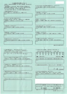 ９０点「（控室の）床に少しシミが有ったのが気になった。」