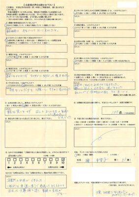 １００点「事前相談は、本当にしておいて良かった。」