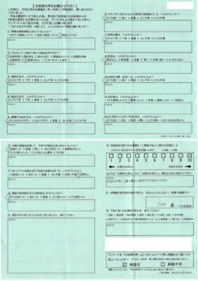 １００点「対応が早く、細かい事まで話が出来て良かったから」