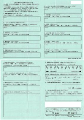 １００点「家族に寄り添って話をよく聞いて進めてくれる所は、とても良かったです。」