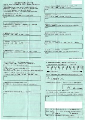 ９５点「（会館が」広くて綺麗でした。」