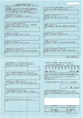 100点「初めての事で他社との比較は出来ないが、とても丁寧に対応して頂き満足しています。」